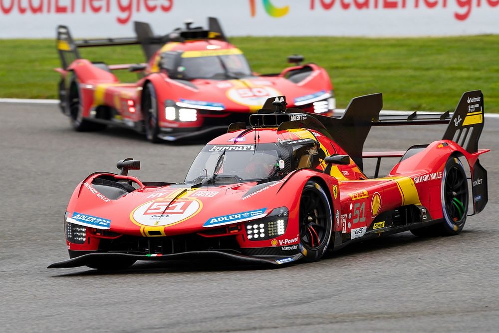 #51 Ferrari AF Corse Ferrari 499P - Hybrid: Alessandro Pier Guidi, James Calado, Antonio Giovinazzi, #50 Ferrari AF Corse Ferrari 499P - Hybrid: Antonio Fuoco, Miguel Molina, Nicklas Nielsen
