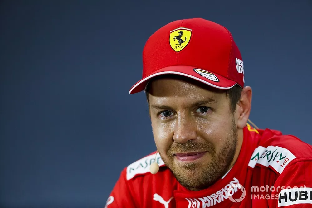 Sebastian Vettel, Ferrari In the Press Conference 