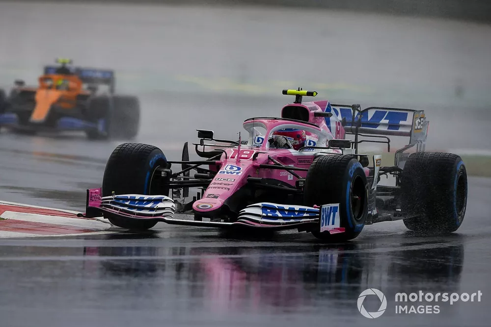 Lance Stroll, Racing Point RP20, Lando Norris, McLaren MCL35