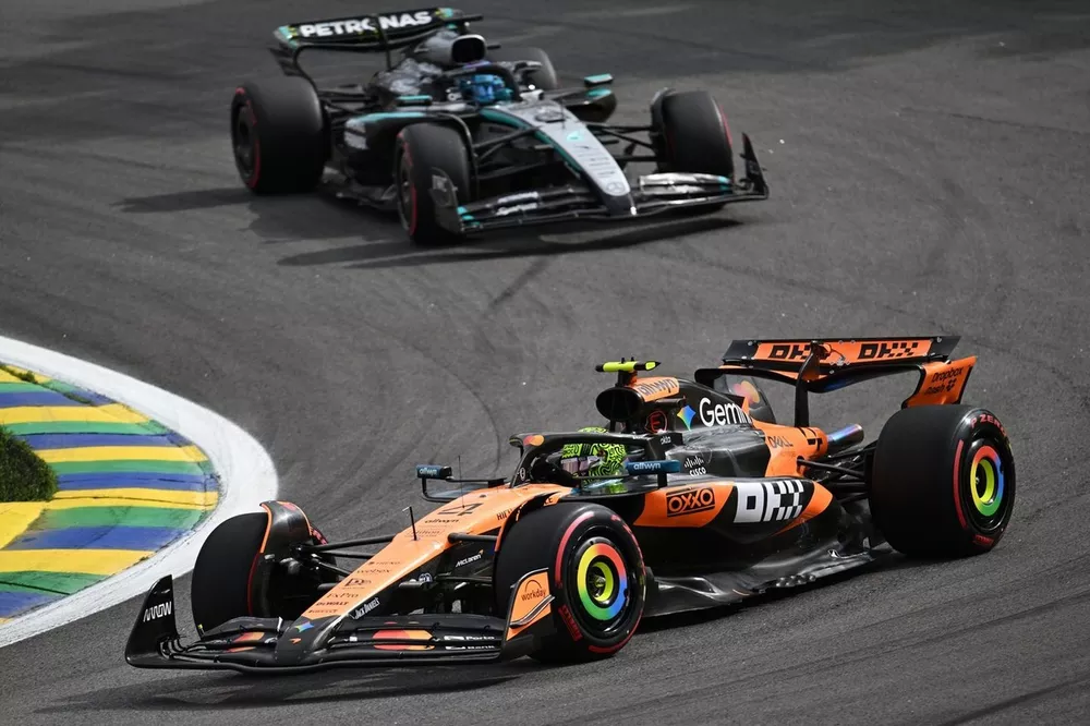 Lando Norris, McLaren, George Russell, Mercedes