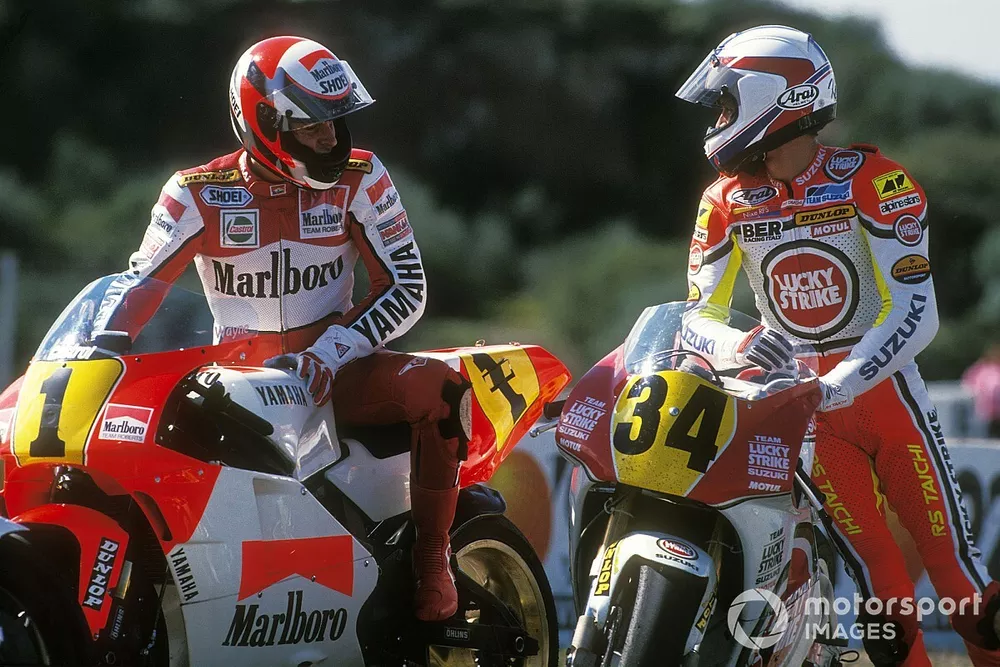Wayne Rainey, Yamaha y Kevin Schwantz, Suzuki