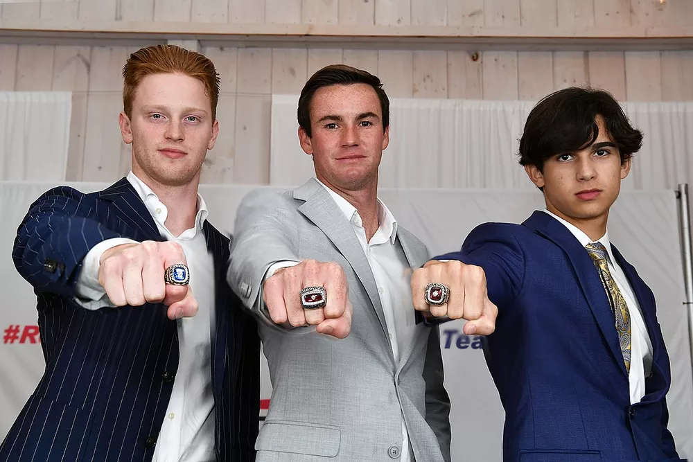 Indy Pro 2000 champion Christian Rasmussen, Jay Howard Driver Development, Indy Lights champion Kyle Kirkwood, Andretti Autosport and USF2000 Champion Kiko Porto, DEForce Racing