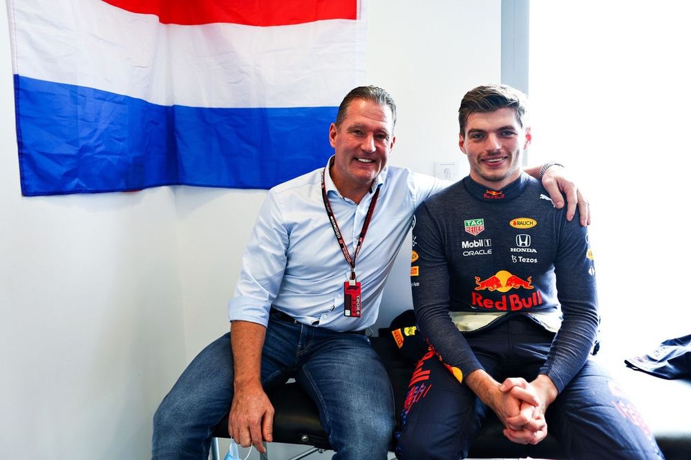 Jos Verstappen with Max Verstappen, Red Bull Racing