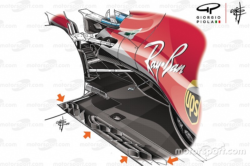 Tech analyse: De nieuwe vinnetjes op de vloer van Ferrari en Red Bull Racing