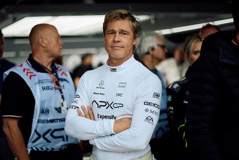 Hollywood actor Brad Pitt, acting in an upcoming Formula One-based movie