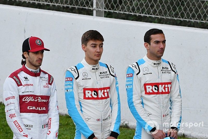 Antonio Giovinazzi, Alfa Romeo, George Russell, Williams Racing and Nicholas Latifi, Williams Racing 