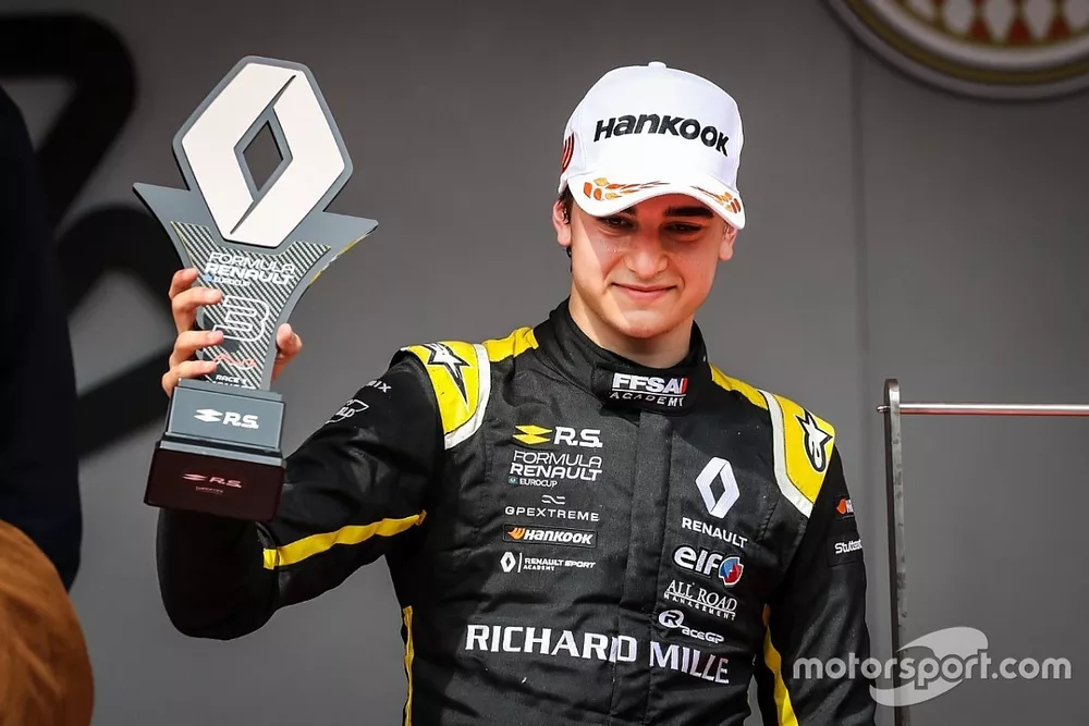 Caio Collet celebrates third in  Monaco's race one