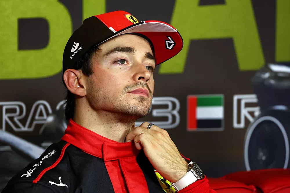Charles Leclerc, Scuderia Ferrari, na coletiva de imprensa ap&oacute;s a qualifica&ccedil;&atilde;o