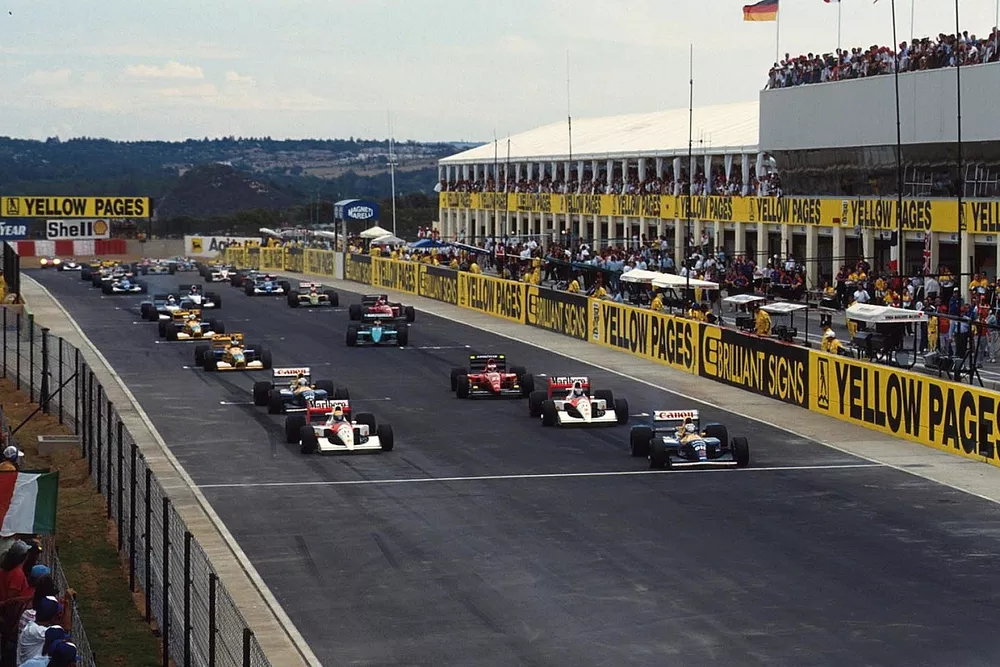 Nigel Mansell, Williams en t&ecirc;te au d&eacute;part de la course
