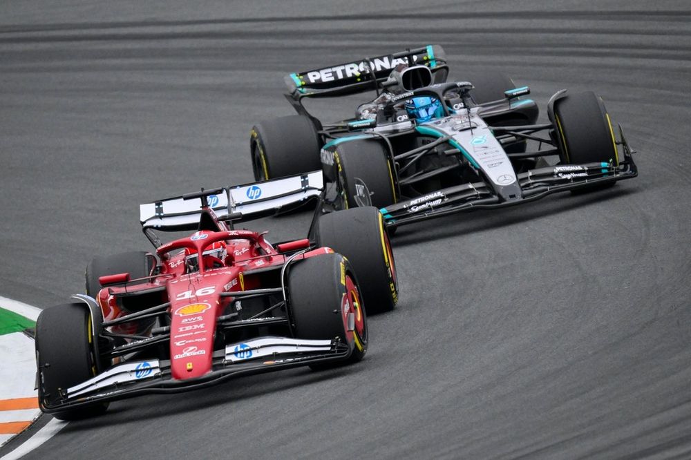 Charles Leclerc, Ferrari, George Russell, Mercedes