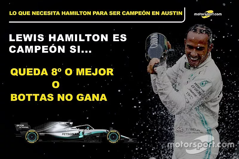 Lo que necesita Lewis Hamilton para ser campe&oacute;n en Austin