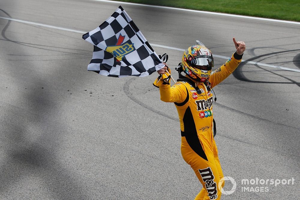Race winner Kyle Busch, Joe Gibbs Racing, Toyota Camry