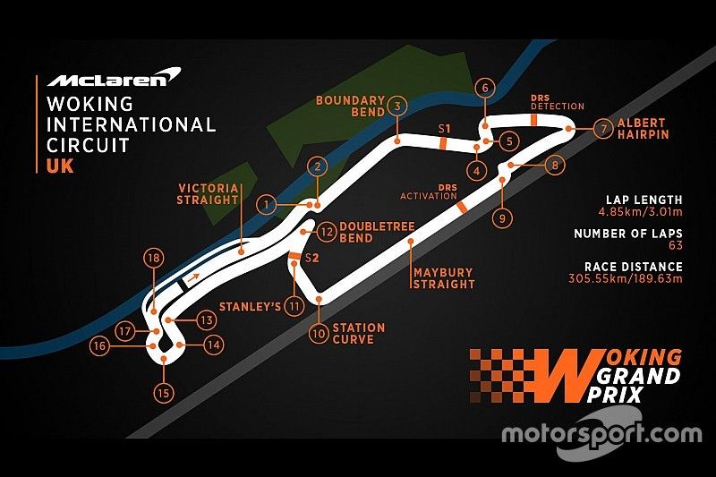 Woking International Circuit mapa de la pista