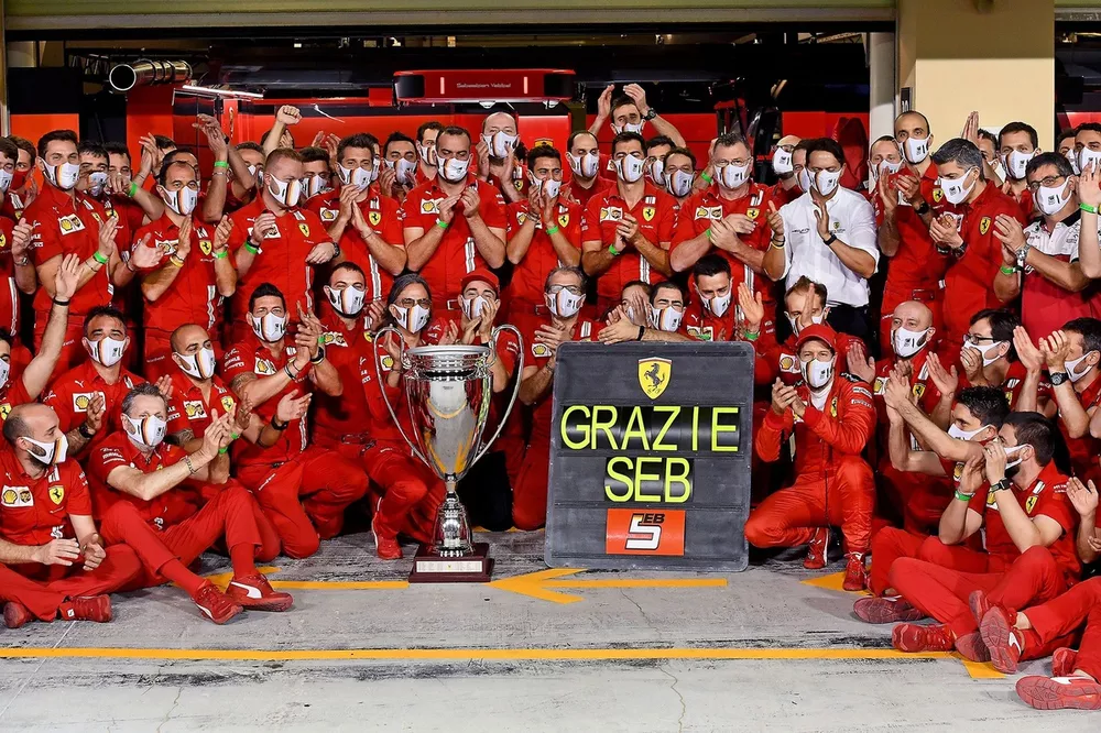 Sebastian Vettel, Ferrari and Charles Leclerc, Ferrari with the team