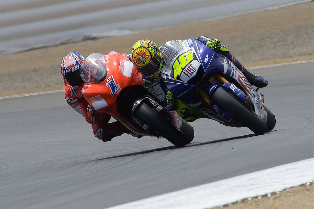 Casey Stoner and Valentino Rossi