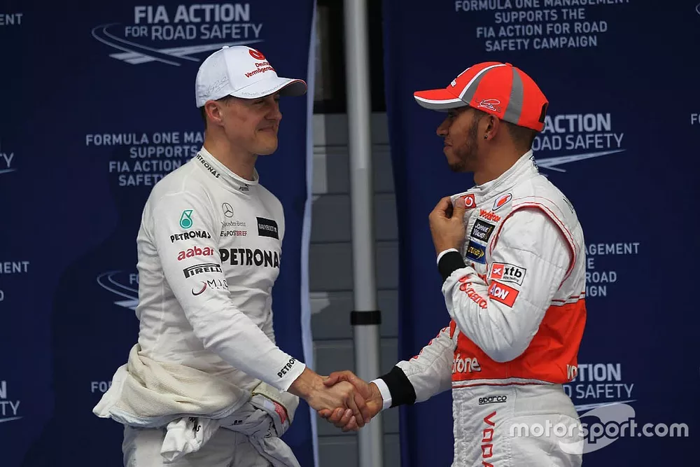 Michael Schumacher, Mercedes AMG F1 y Lewis Hamilton, McLaren Mercedes