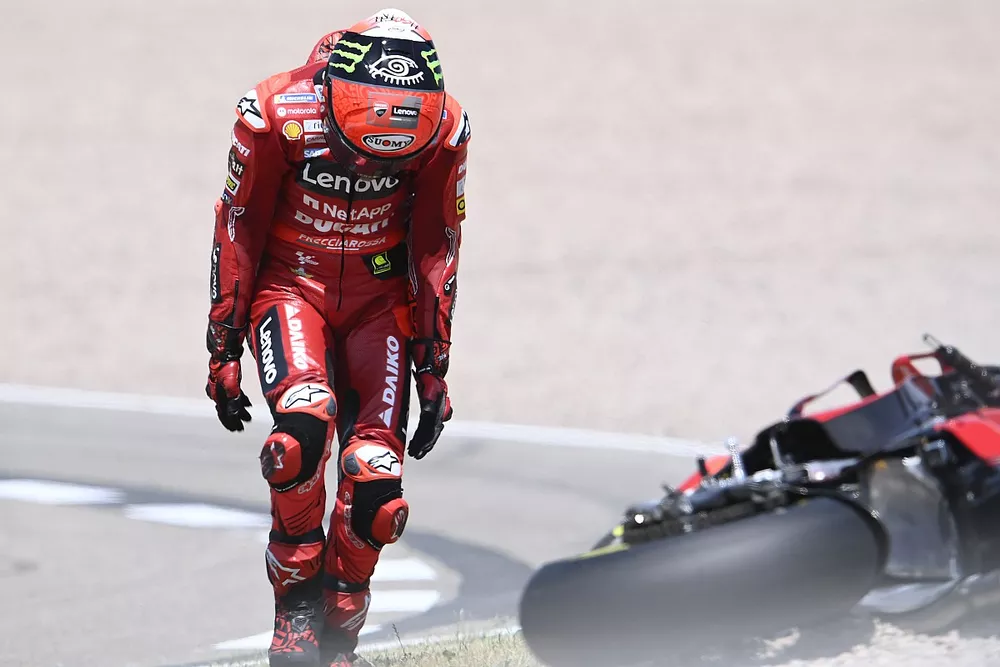 La chute de Francesco Bagnaia, Ducati Team 