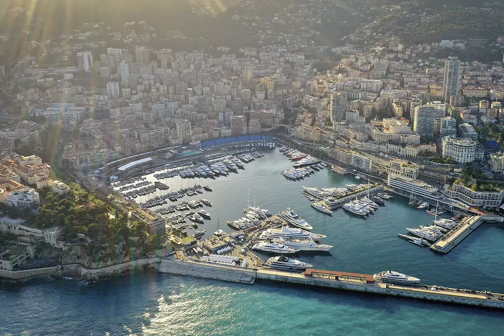 An aerial view of the harbour