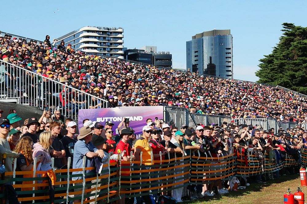 Fans in the grandstand
