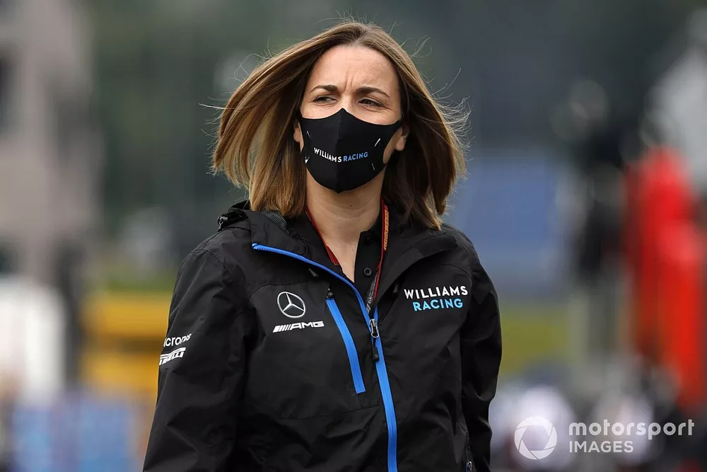 Claire Williams, Deputy Team Principal, Williams Racing arrives at the track