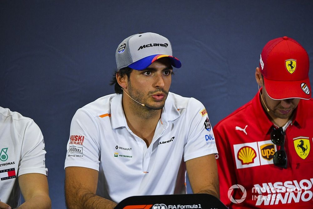 Carlos Sainz Jr, McLaren y Sebastian Vettel, Ferrari en Conferencia de Prensa 