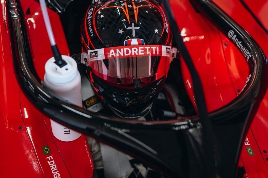 Felipe Drugovich nos testes de pr&eacute;-temporada da F&oacute;rmula E com a Andretti