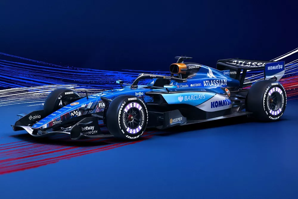 Diseño de la librea del equipo Williams F1 para el Gran Premio de Gran Bretaña
