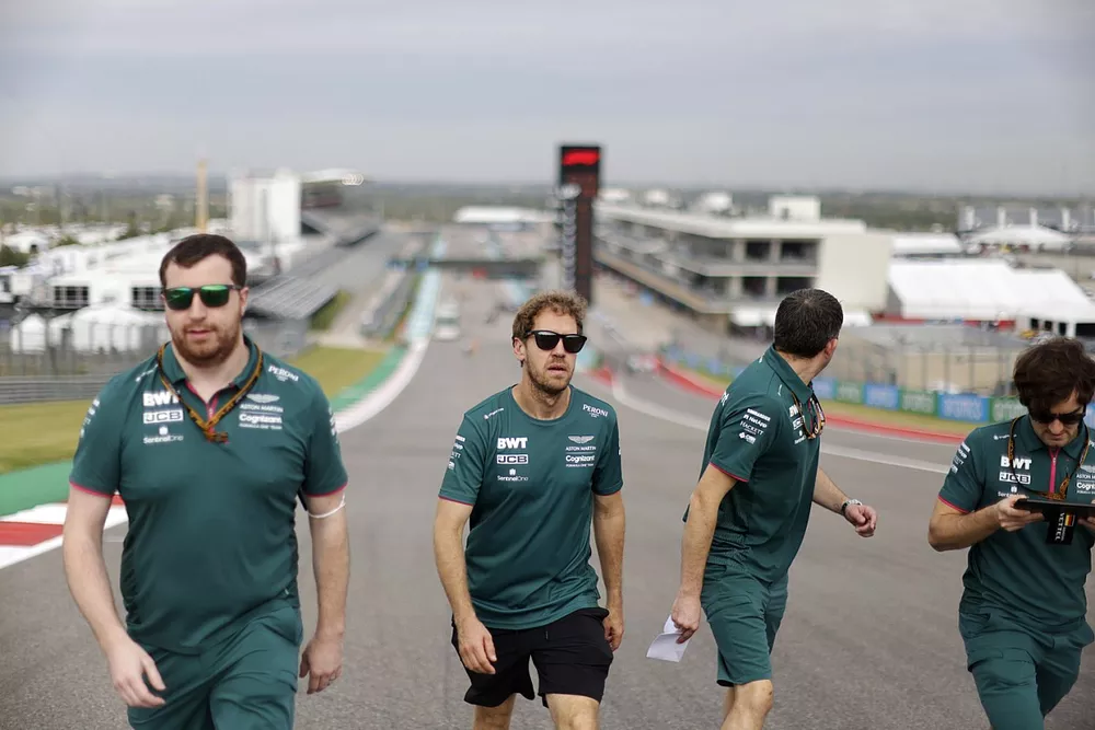 Sebastian Vettel, Aston Martin track walk