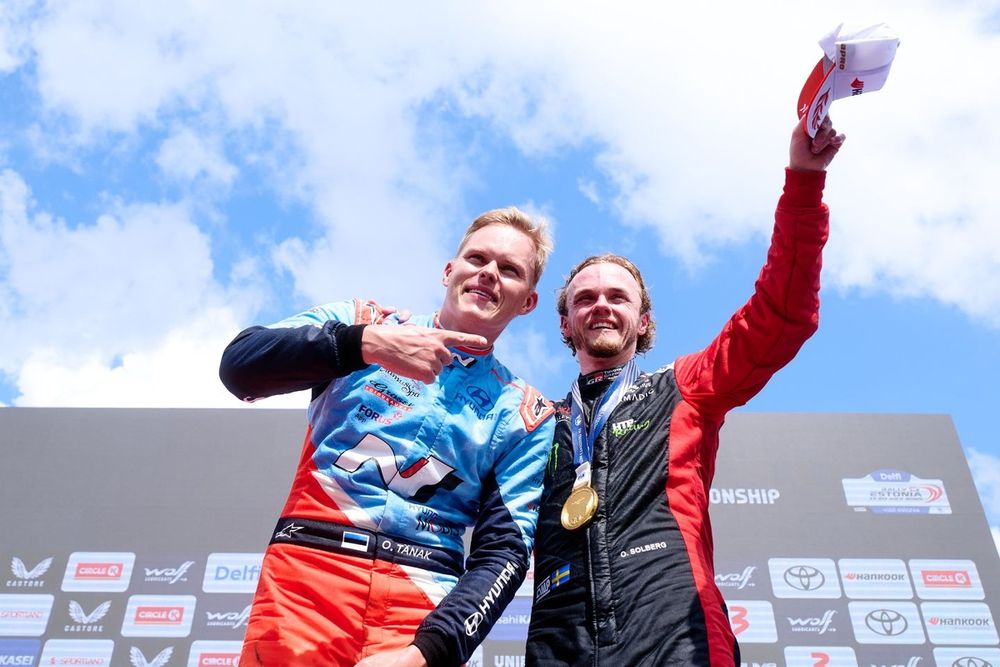 Podium: Ott Tänak, Hyundai World Rally Team, Oliver Solberg, Toyota Gazoo Racing WRT