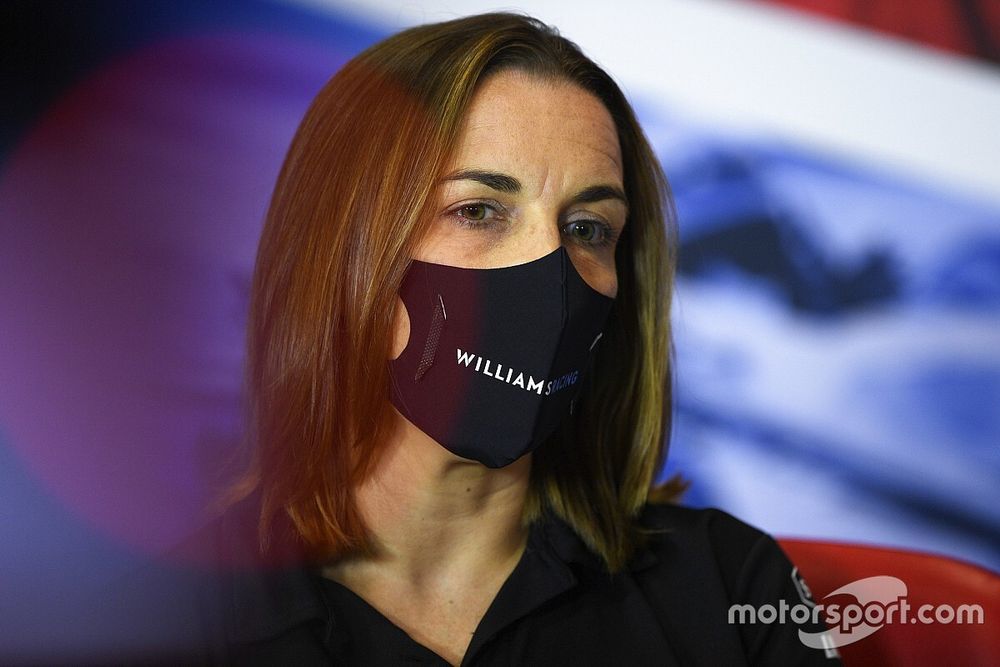 Claire Williams, Subdirectora del equipo, Williams Racing, en la conferencia de prensa de los directores del equipo