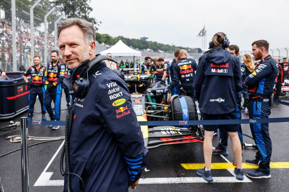 Christian Horner, chefe de equipe da Red Bull Racing, no grid