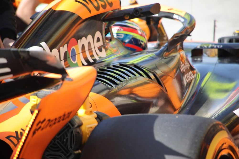 McLaren MCL38 detalle de las rejillas de refrigeración