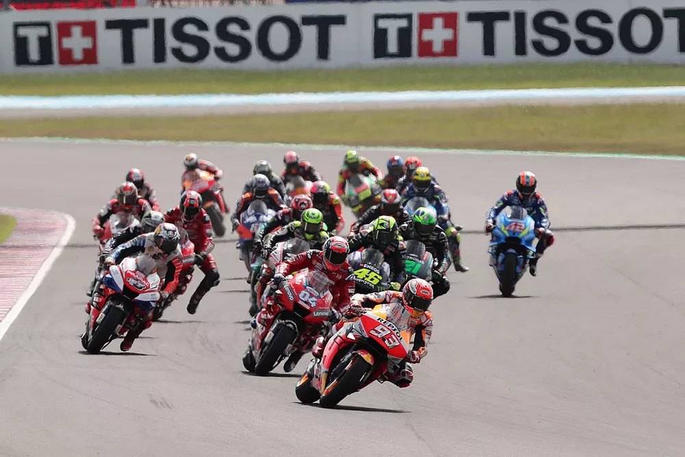 Marc Marquez, Repsol Honda Team leads at the start of the race