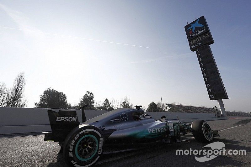 Valtteri Bottas, Mercedes F1 W08, exits the pit lane
