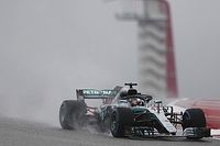 Hamilton dominó una descafeinada sesión en lluvia en Austin