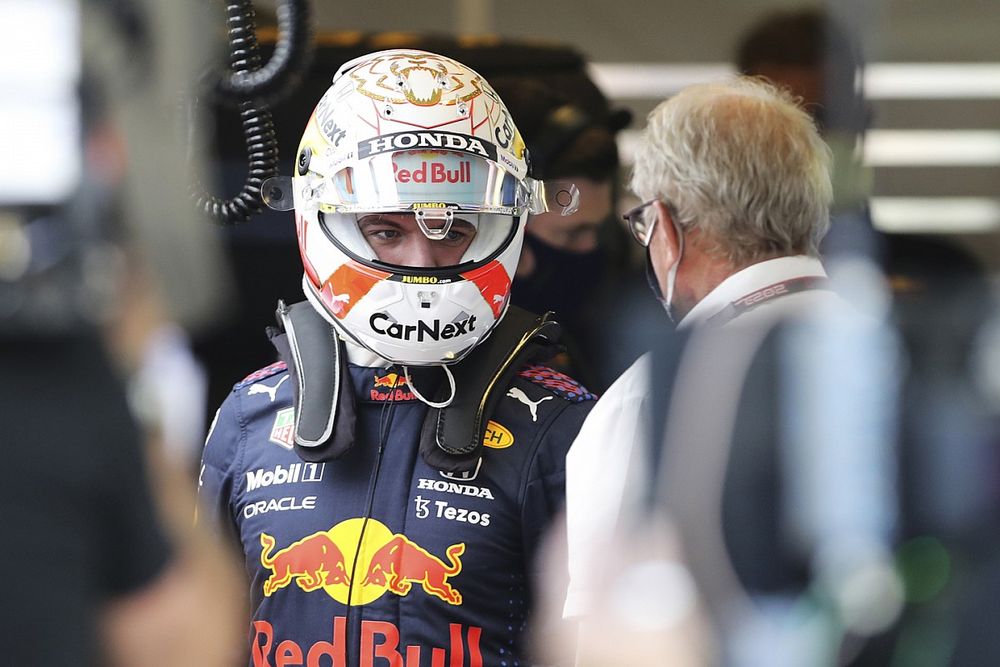 Max Verstappen, Red Bull Racing, con Helmut Marko, asesor de Red Bull Racing