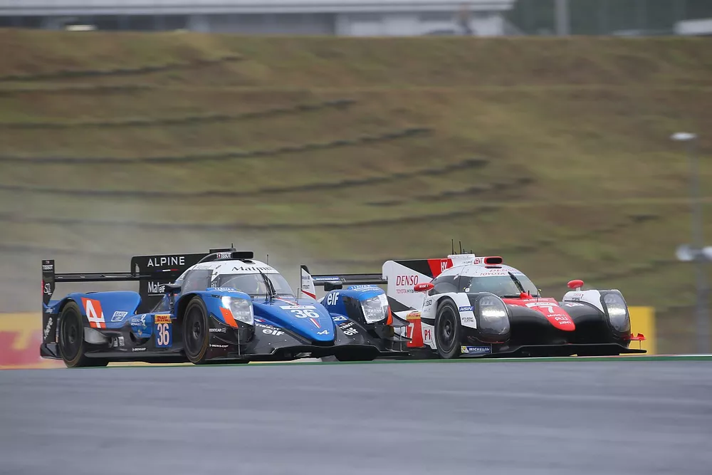 #36 Signatech Alpine Matmut Alpine A470-Gibson: Nicolas Lapierre, Gustavo Menezes, Andr&eacute; Negrao, #7 Toyota Gazoo Racing Toyota TS050-Hybrid: Mike Conway, Kamui Kobayashi, Jose Maria Lopez