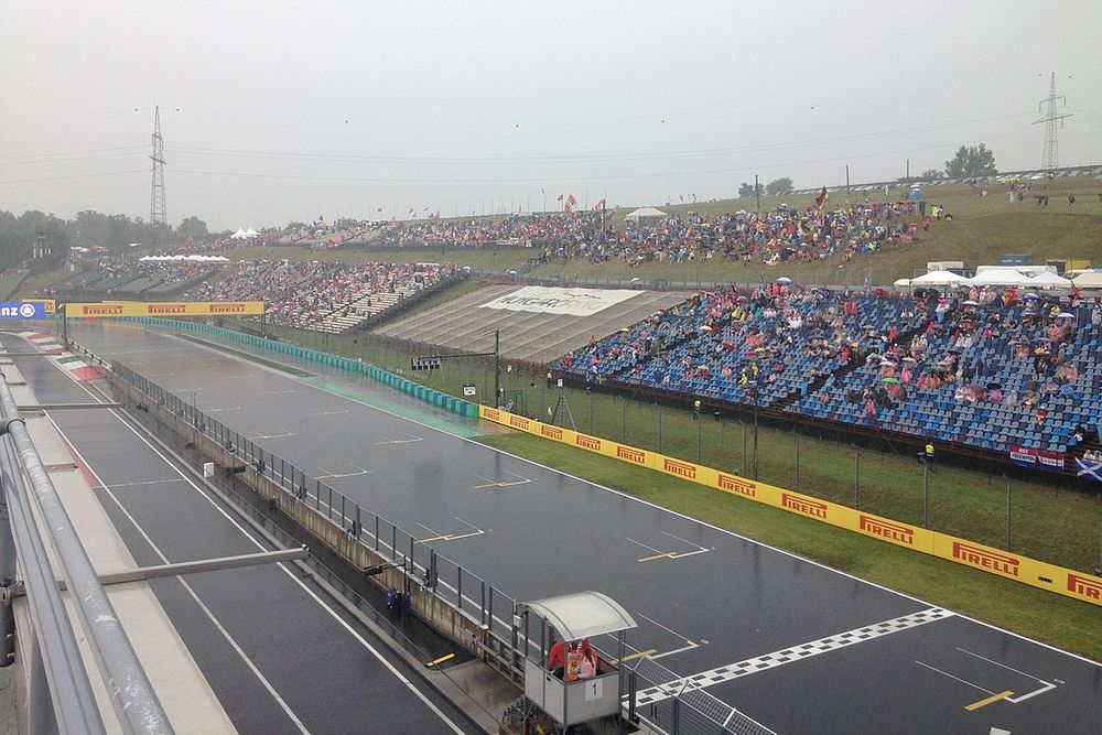 Vista de Hungaroring bajo la lluvia