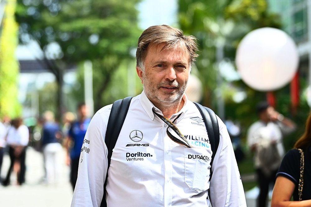 Jost Capito, CEO, Williams Racing, arrives at the track