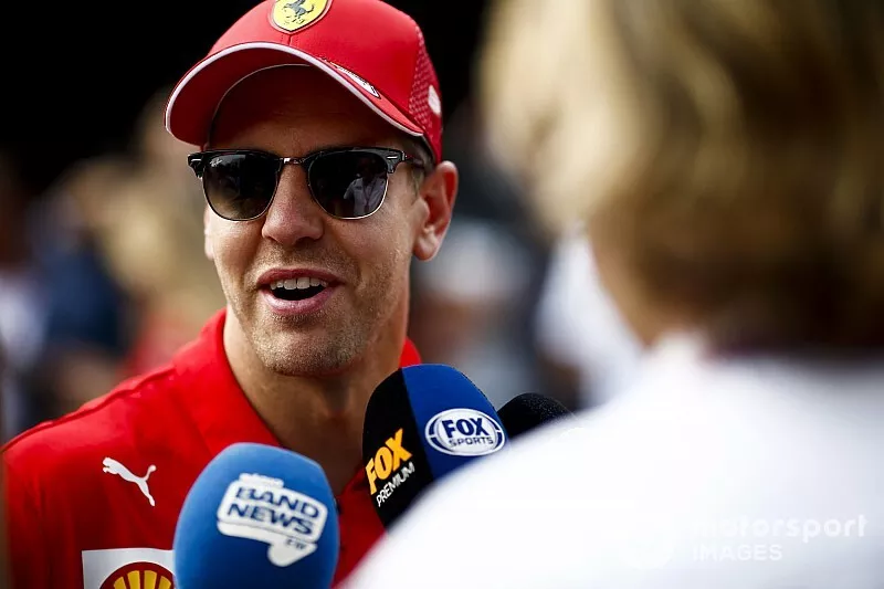 Sebastian Vettel, Ferrari speaks to the media
