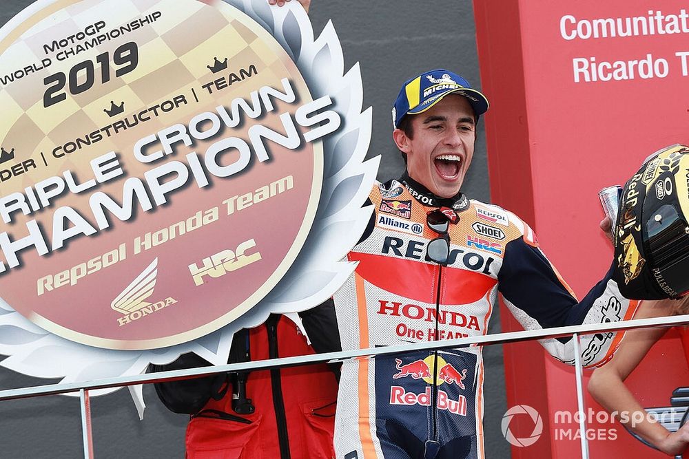 Podio: ganador de la carrera Marc M&aacute;rquez, Repsol Honda Team