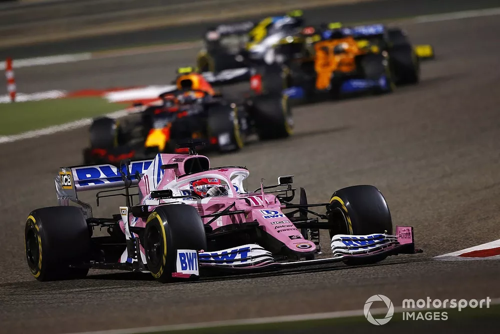 Sergio P&eacute;rez, Racing Point RP20, Alex Albon, Red Bull Racing RB16