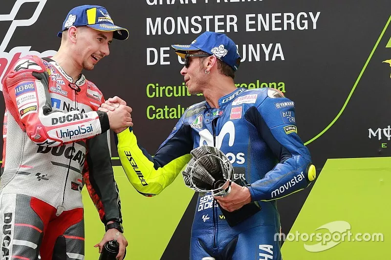 Podio: Jorge Lorenzo, Ducati Team, Valentino Rossi, Yamaha Factory Racing