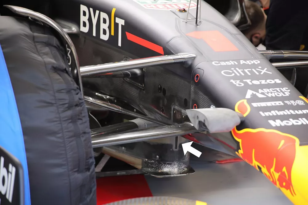 Detalle delantero del Red Bull Racing RB18