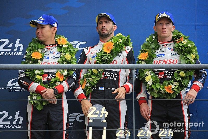 Second place overall #7 Toyota Gazoo Racing Toyota TS050: Mike Conway, Kamui Kobayashi, Jose Maria Lopez