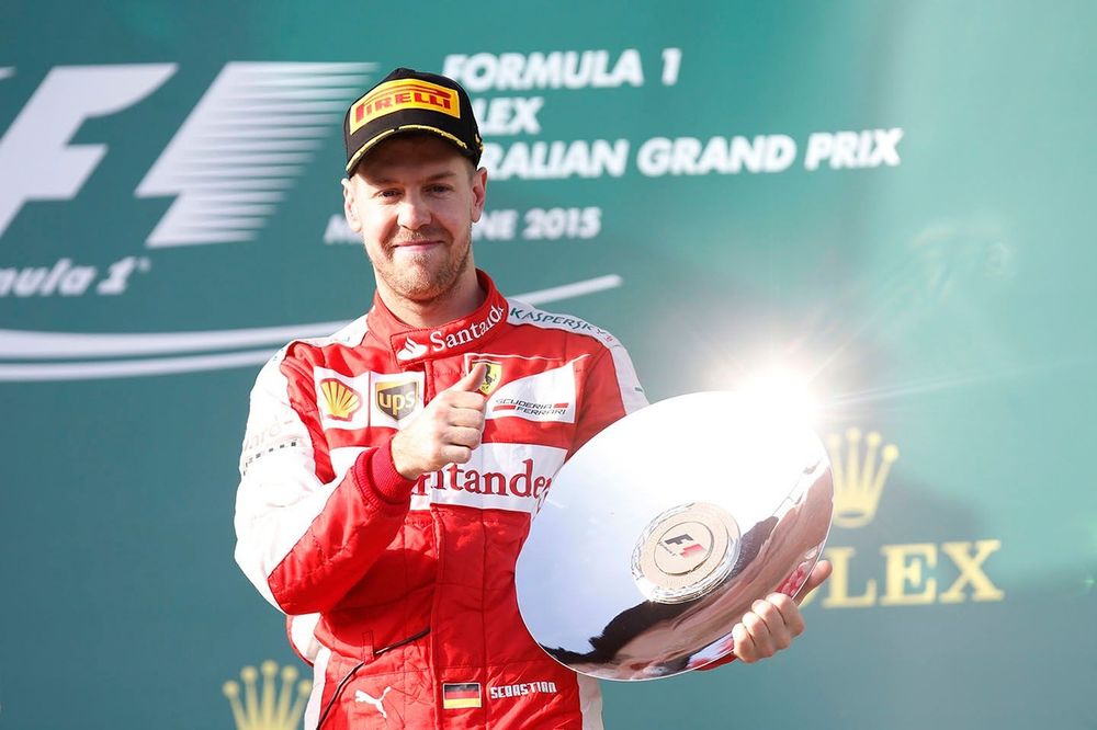 Podium: third place Sebastian Vettel, Ferrari