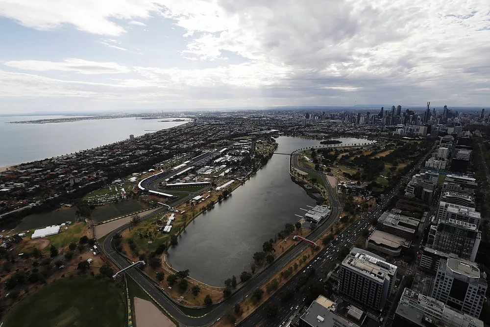 Una vista aérea del circuito Albert Park