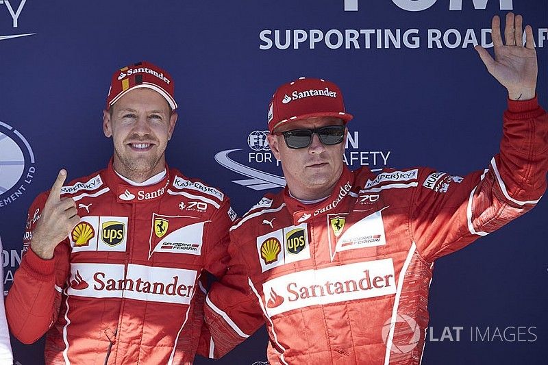 Sebastian Vettel, Ferrari, Kimi Raikkonen, Ferrari, Valtteri Bottas, Mercedes AMG F1
