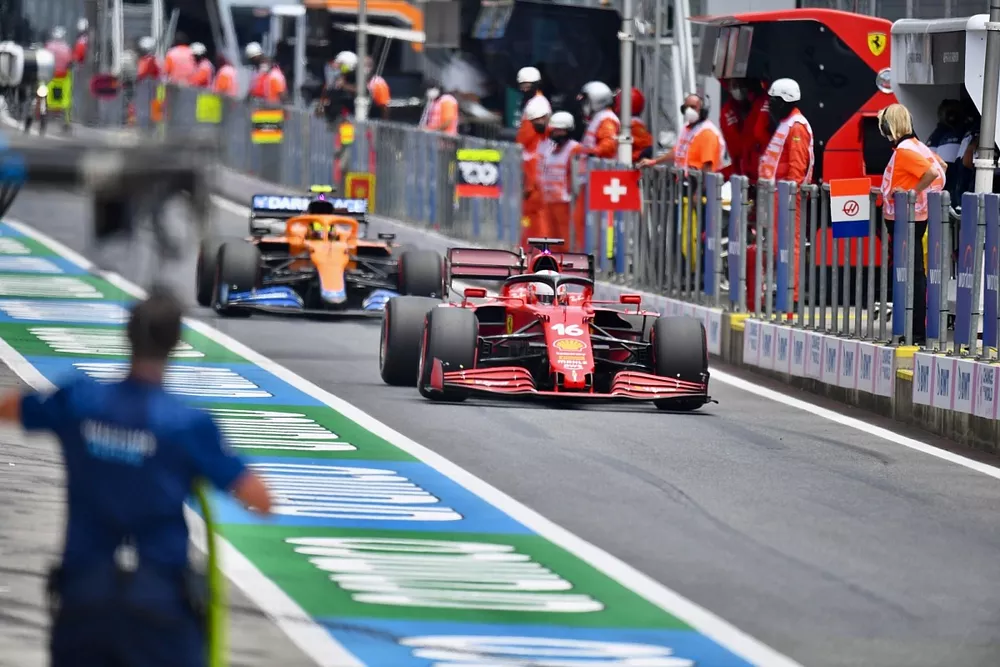 Charles Leclerc, Ferrari SF21, Lando Norris, McLaren MCL35M