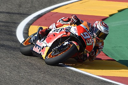Márquez se quedó con el mejor tiempo del viernes en Aragón
